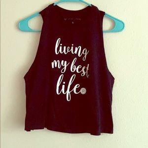 PURE BARRE “Living my Best Life” Crop *medium*